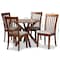 Baxton Studio Lore Modern and Contemporary Grey Fabric and Walnut Brown Finished Wood 5-Piece Dining Set 174-9879-10891-Zoro - alternate 4